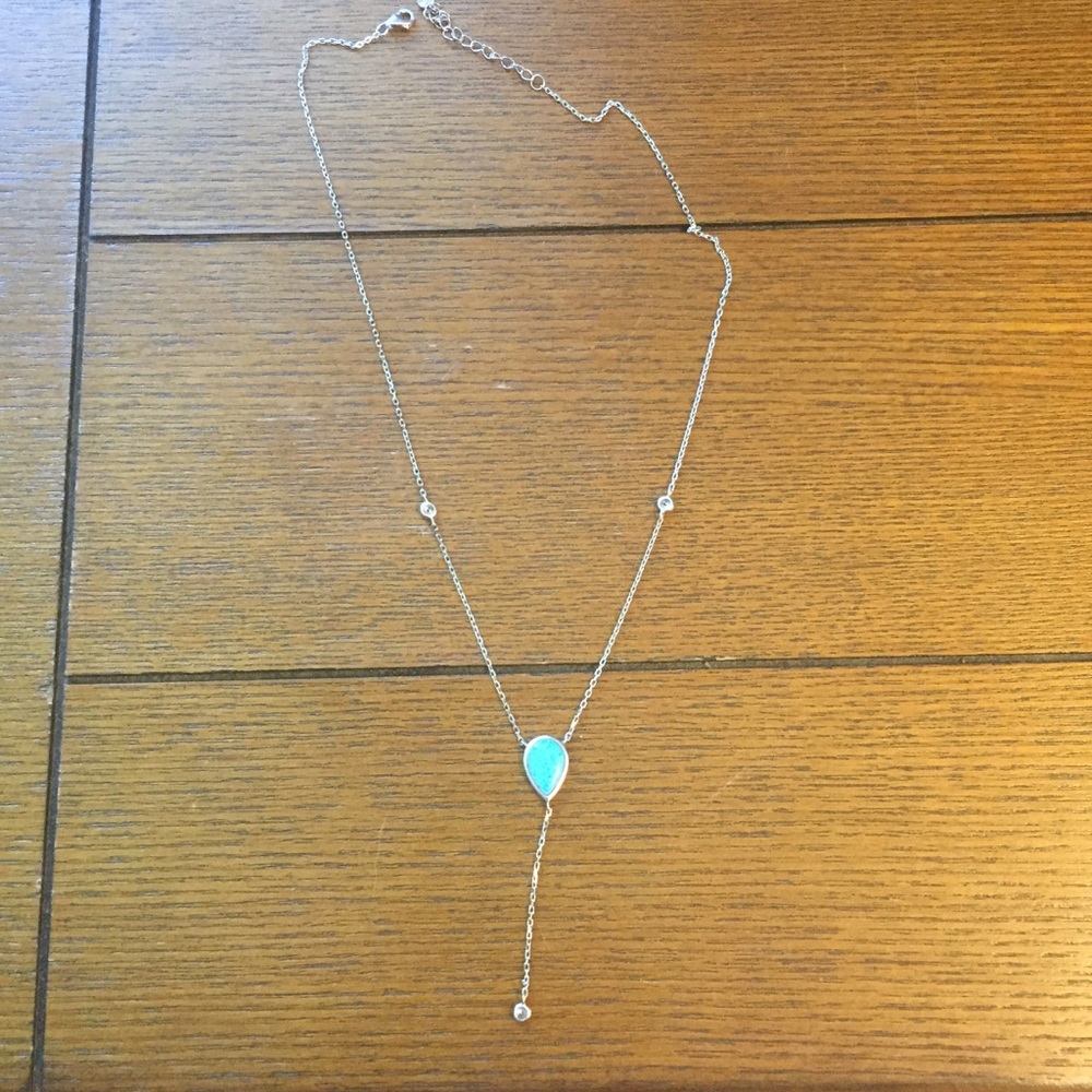 Blue Opal Drop Necklace